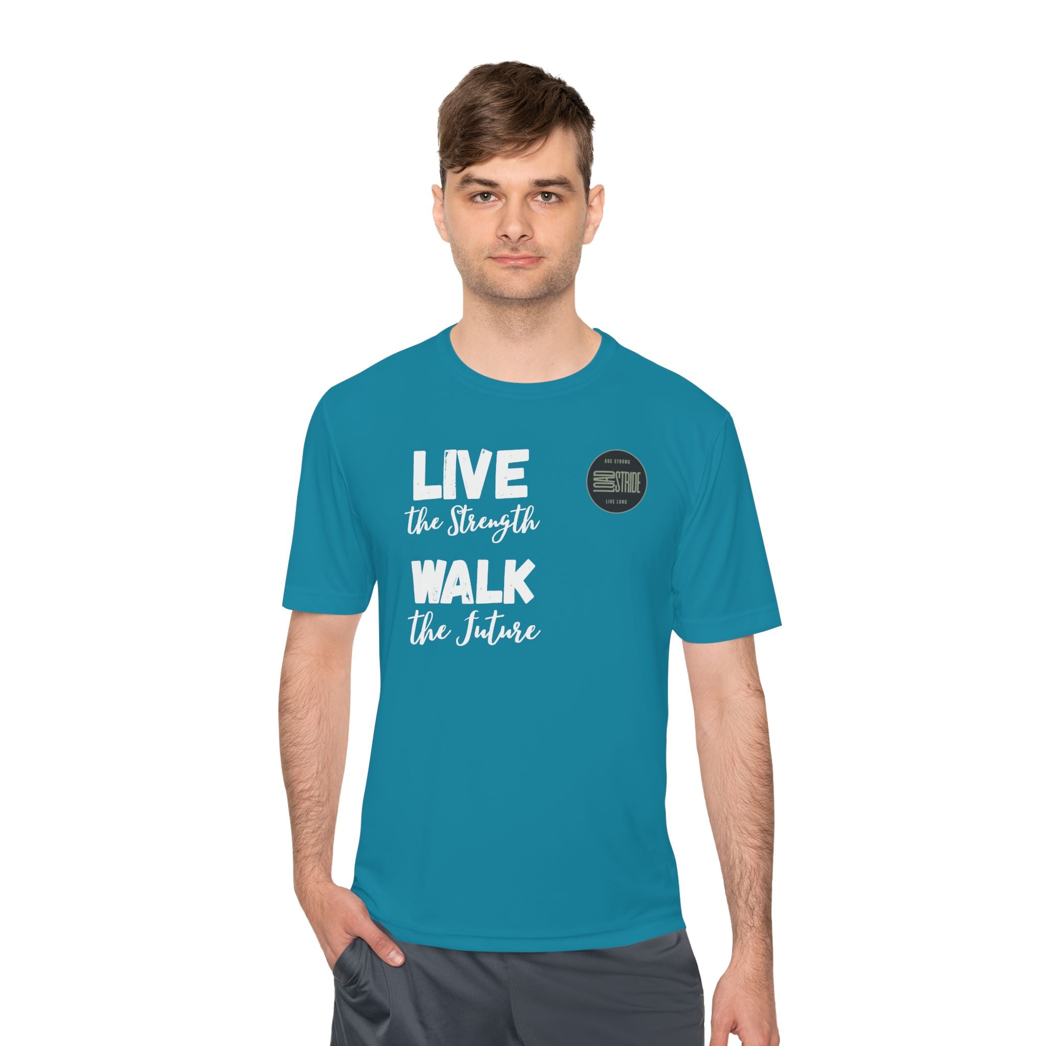 LoadStride White Slogan Rugged Outdoor Performance Tee, Activewear for Athletes, Great for Rucking, Camping, Gym Workouts, Unisex Moisture Wicking Shirt