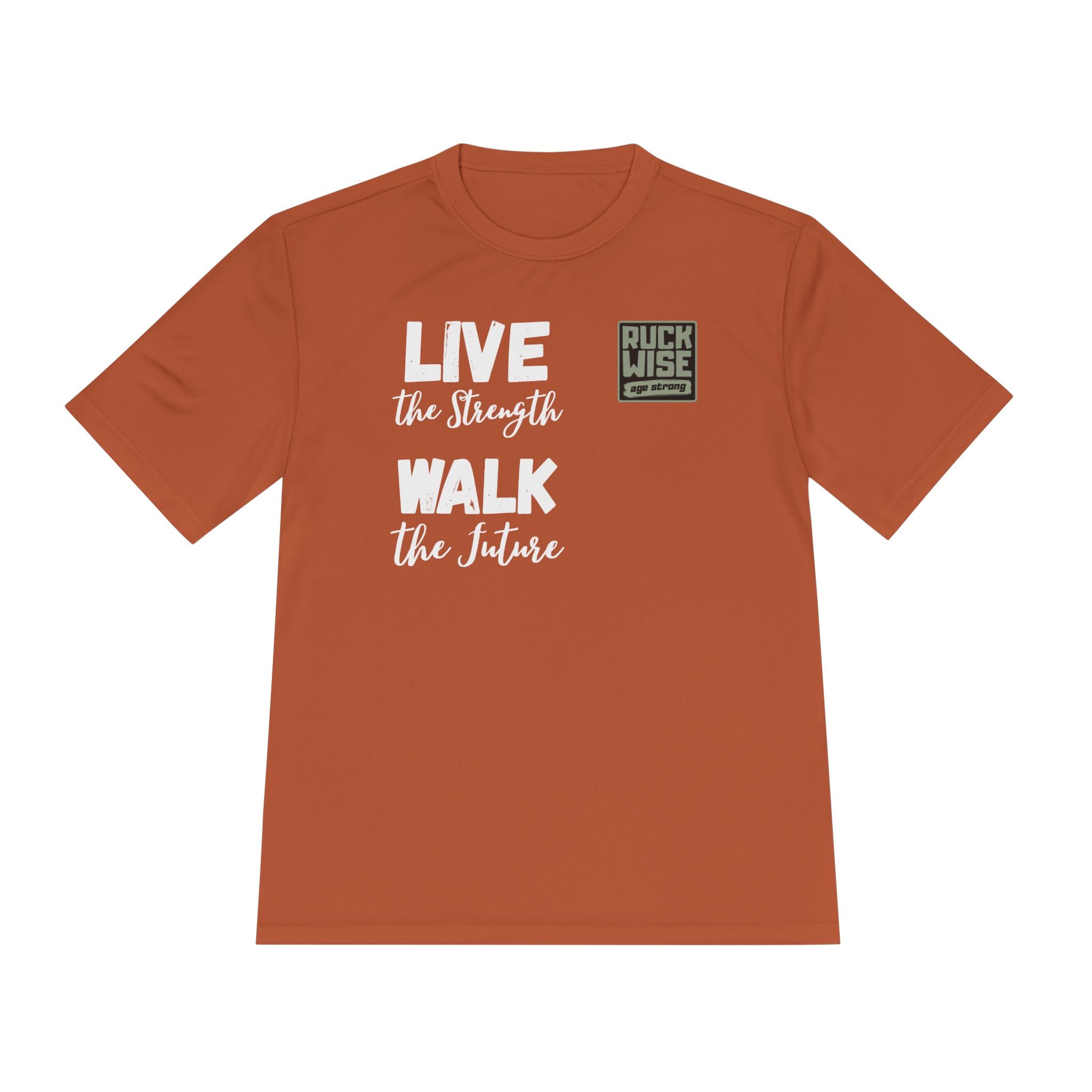 RockWise White Slogan Rugged Outdoor Performance Tee, Activewear for Athletes, Great for Rucking, Camping, Gym Workouts, Unisex Moisture Wicking Shirt