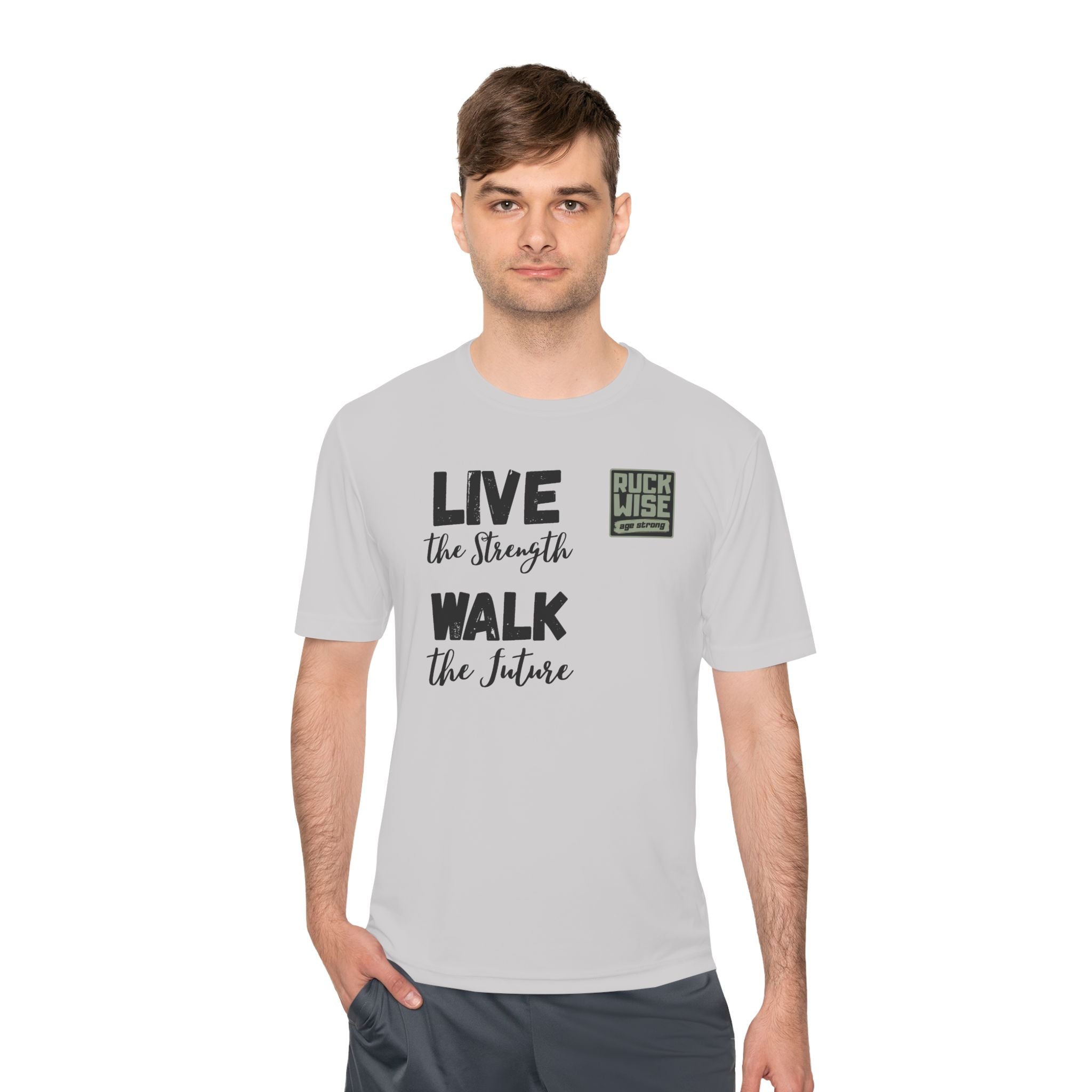 RockWise Slogan Rugged Outdoor Performance Tee, Activewear for Athletes, Great for Rucking, Camping, Gym Workouts, Unisex Moisture Wicking Shirt