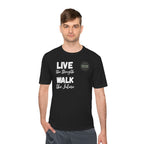 LoadStride White Slogan Rugged Outdoor Performance Tee, Activewear for Athletes, Great for Rucking, Camping, Gym Workouts, Unisex Moisture Wicking Shirt