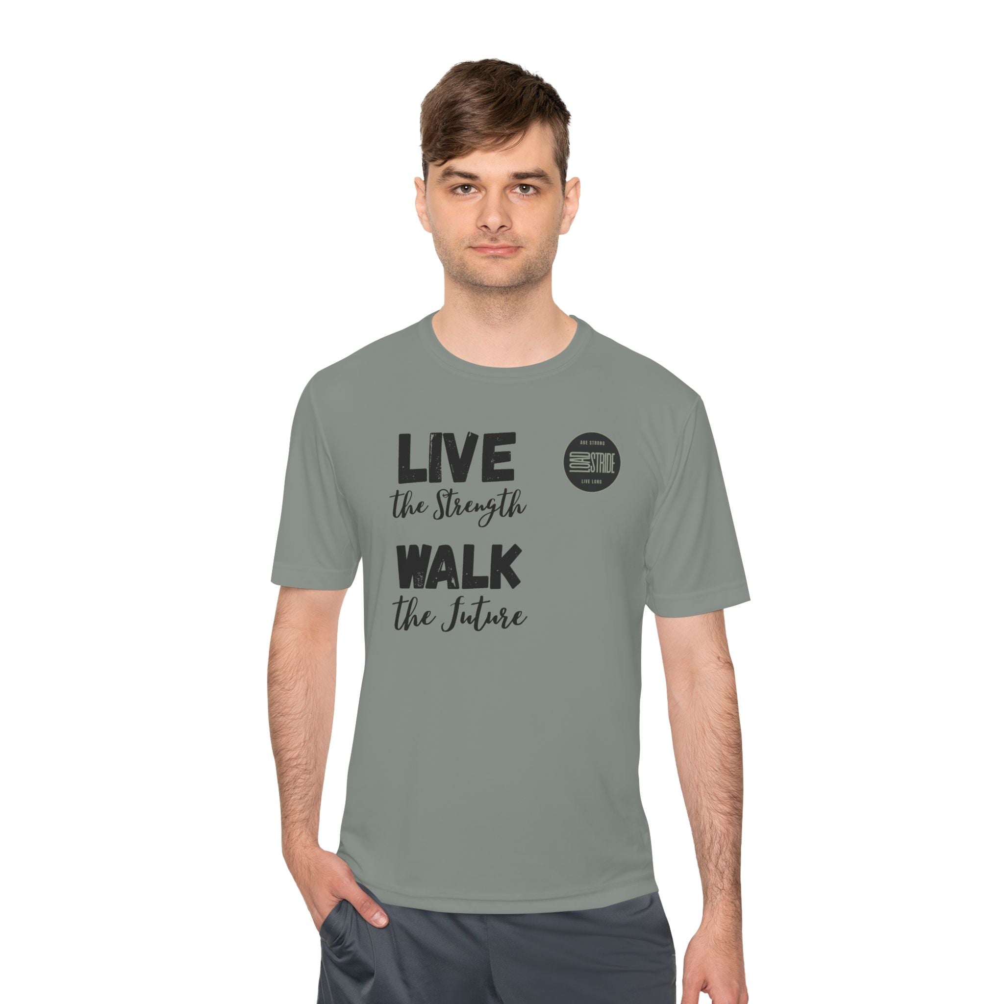 LoadStride Slogan Rugged Outdoor Performance Tee, Activewear for Athletes, Great for Rucking, Camping, Gym Workouts, Unisex Moisture Wicking Shirt