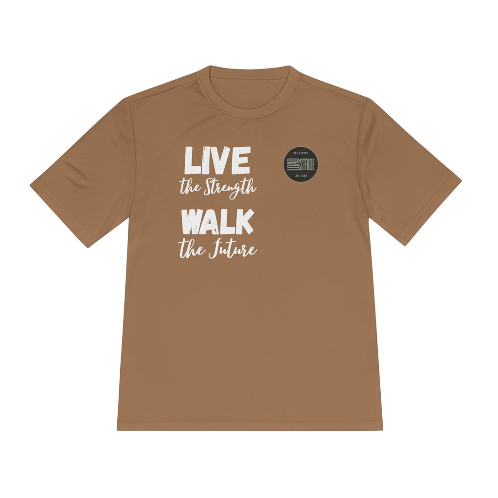 LoadStride White Slogan Rugged Outdoor Performance Tee, Activewear for Athletes, Great for Rucking, Camping, Gym Workouts, Unisex Moisture Wicking Shirt