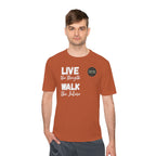 LoadStride White Slogan Rugged Outdoor Performance Tee, Activewear for Athletes, Great for Rucking, Camping, Gym Workouts, Unisex Moisture Wicking Shirt