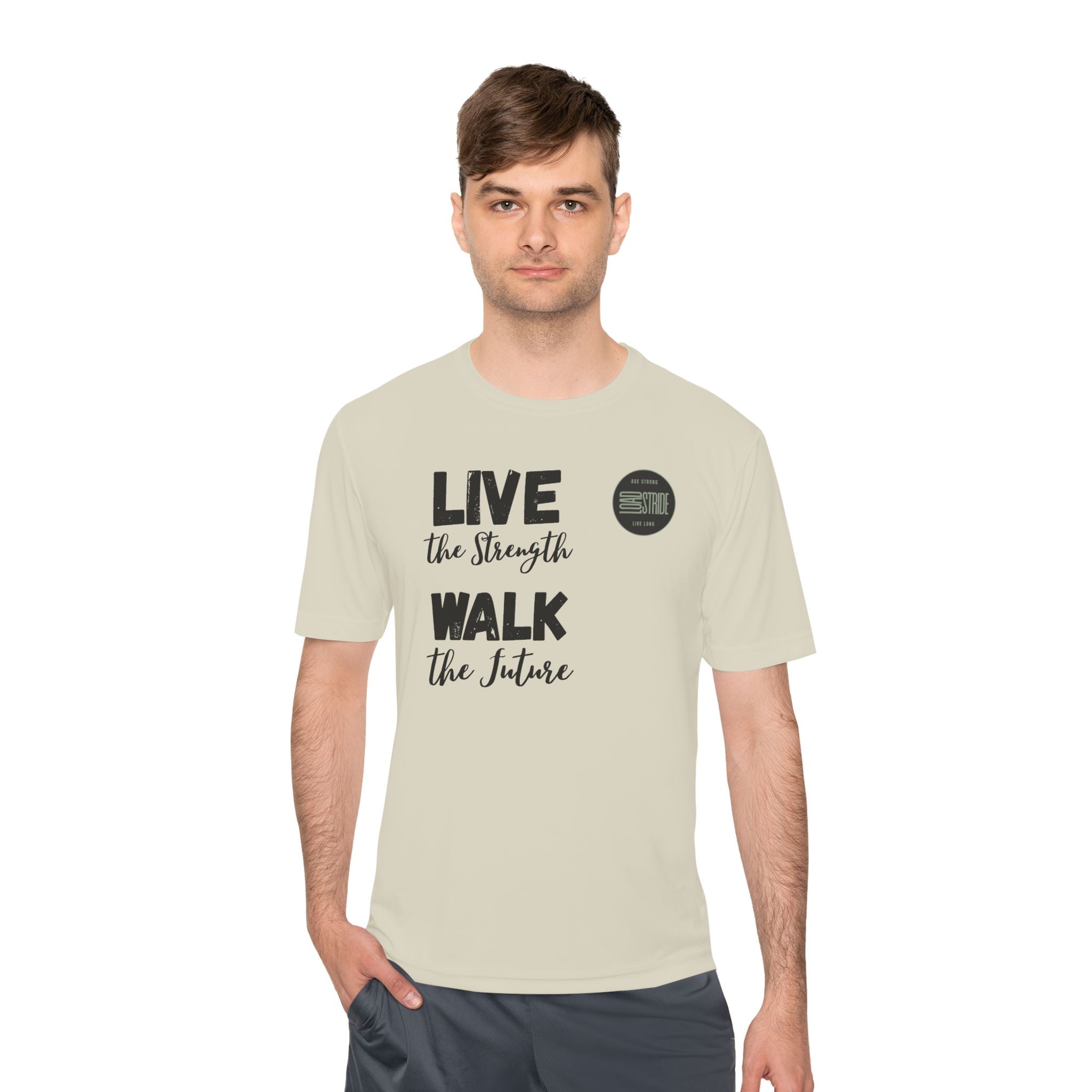 LoadStride Slogan Rugged Outdoor Performance Tee, Activewear for Athletes, Great for Rucking, Camping, Gym Workouts, Unisex Moisture Wicking Shirt