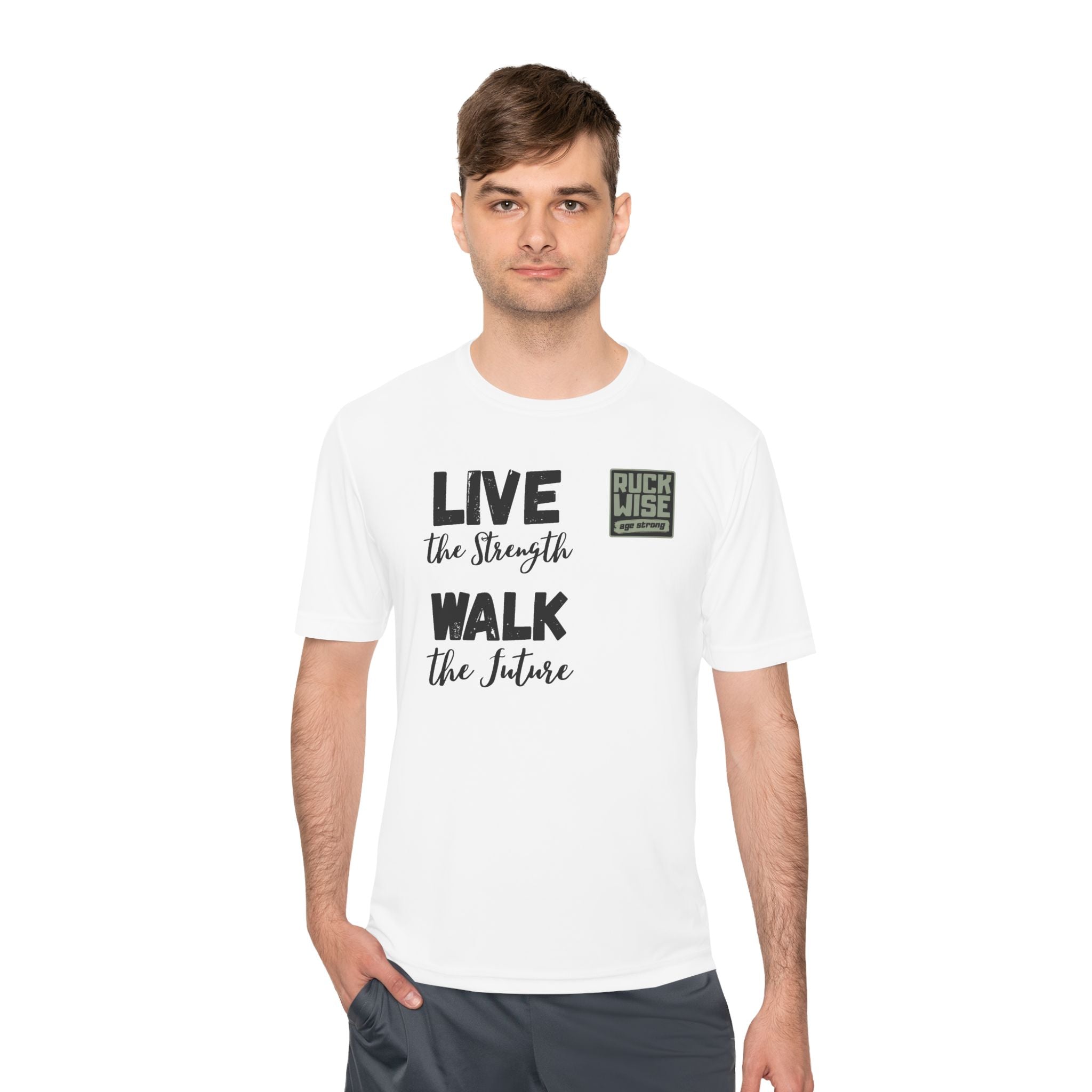 RockWise Slogan Rugged Outdoor Performance Tee, Activewear for Athletes, Great for Rucking, Camping, Gym Workouts, Unisex Moisture Wicking Shirt