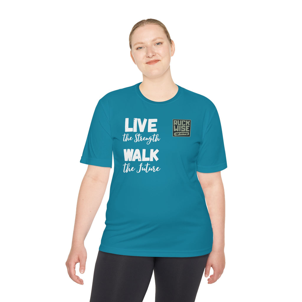 RockWise White Slogan Rugged Outdoor Performance Tee, Activewear for Athletes, Great for Rucking, Camping, Gym Workouts, Unisex Moisture Wicking Shirt