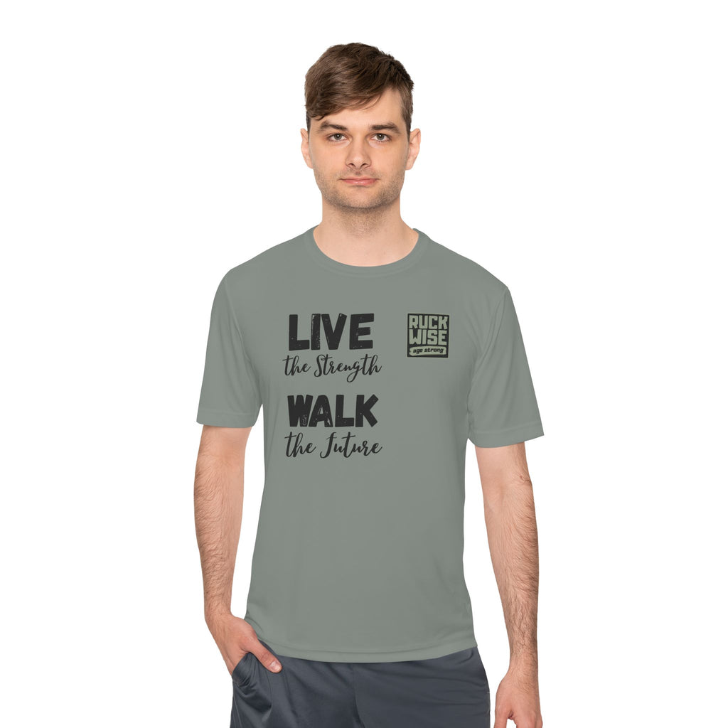 RockWise Slogan Rugged Outdoor Performance Tee, Activewear for Athletes, Great for Rucking, Camping, Gym Workouts, Unisex Moisture Wicking Shirt
