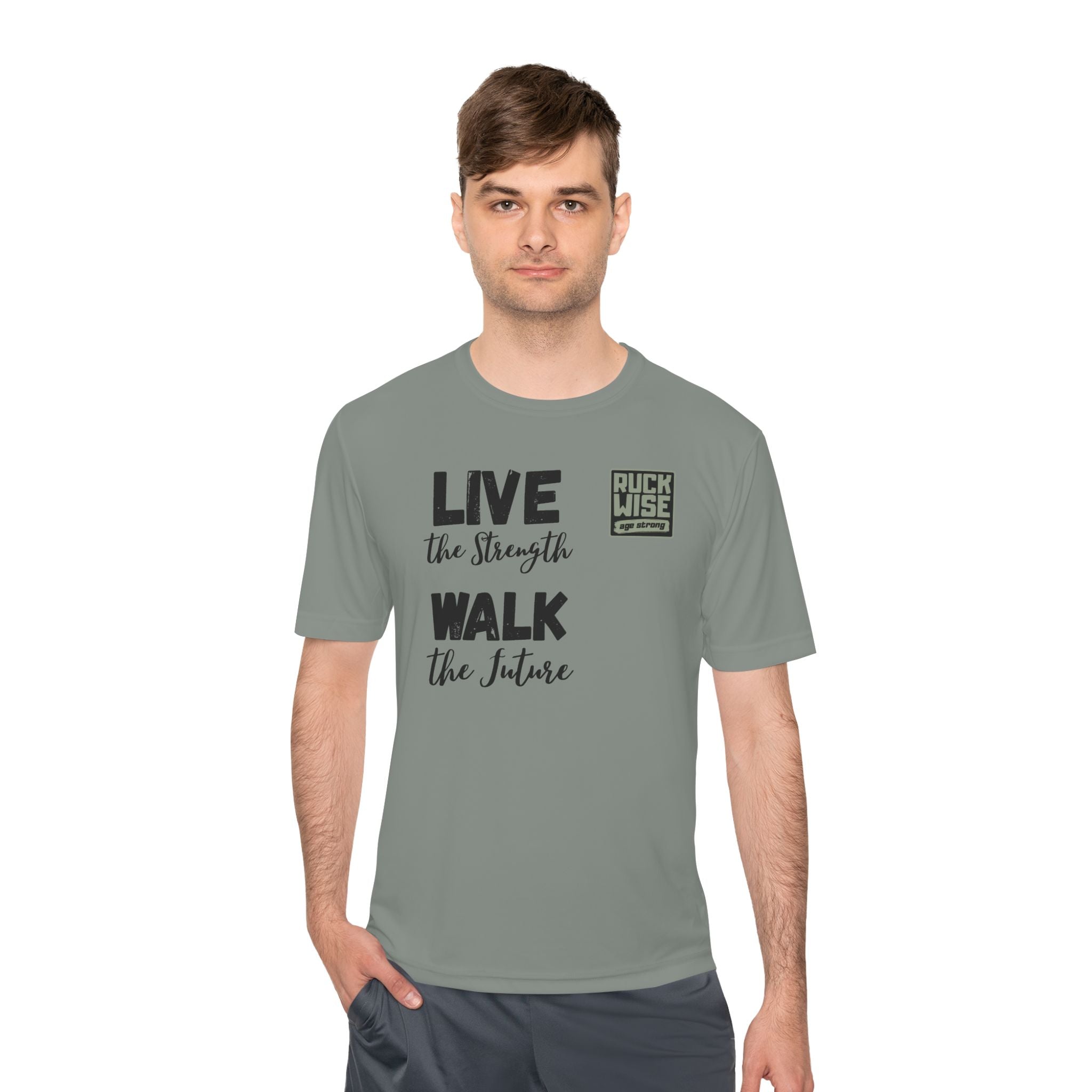 RockWise Slogan Rugged Outdoor Performance Tee, Activewear for Athletes, Great for Rucking, Camping, Gym Workouts, Unisex Moisture Wicking Shirt