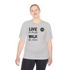 LoadStride Slogan Rugged Outdoor Performance Tee, Activewear for Athletes, Great for Rucking, Camping, Gym Workouts, Unisex Moisture Wicking Shirt