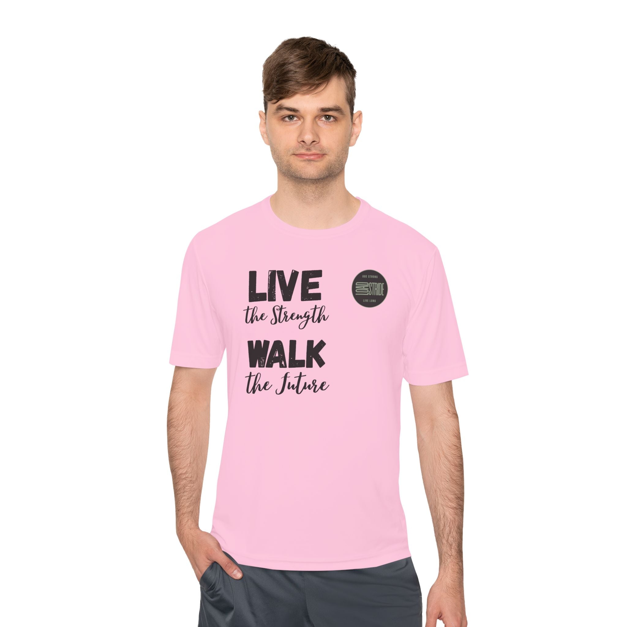 LoadStride Slogan Rugged Outdoor Performance Tee, Activewear for Athletes, Great for Rucking, Camping, Gym Workouts, Unisex Moisture Wicking Shirt