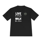 LoadStride White Slogan Rugged Outdoor Performance Tee, Activewear for Athletes, Great for Rucking, Camping, Gym Workouts, Unisex Moisture Wicking Shirt