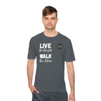 LoadStride White Slogan Rugged Outdoor Performance Tee, Activewear for Athletes, Great for Rucking, Camping, Gym Workouts, Unisex Moisture Wicking Shirt