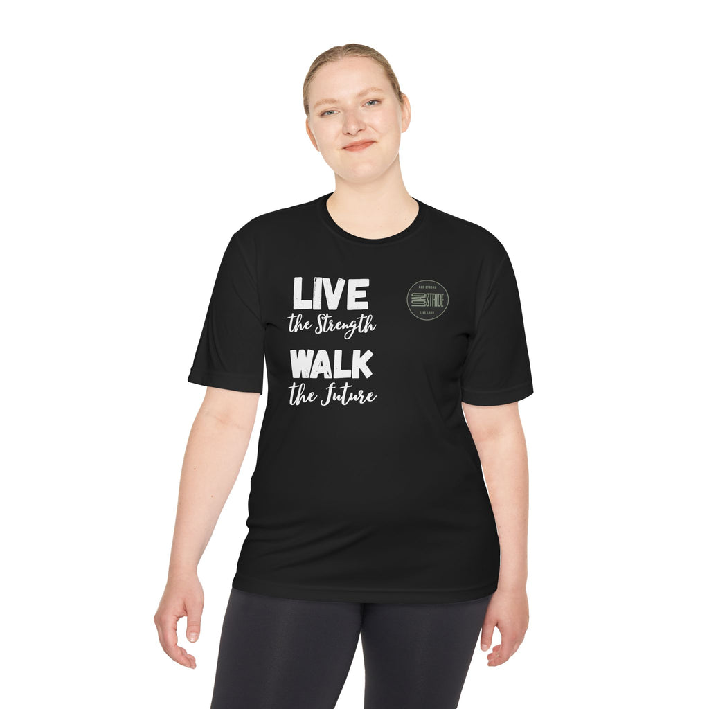 LoadStride White Slogan Rugged Outdoor Performance Tee, Activewear for Athletes, Great for Rucking, Camping, Gym Workouts, Unisex Moisture Wicking Shirt