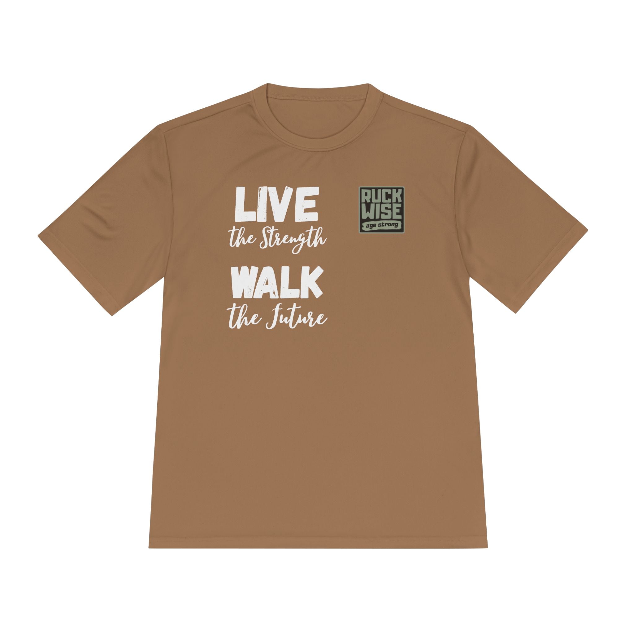 RockWise White Slogan Rugged Outdoor Performance Tee, Activewear for Athletes, Great for Rucking, Camping, Gym Workouts, Unisex Moisture Wicking Shirt