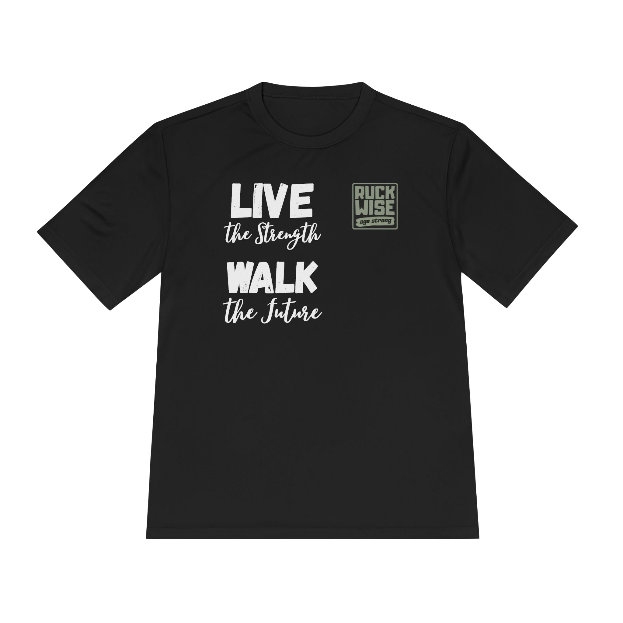 RockWise White Slogan Rugged Outdoor Performance Tee, Activewear for Athletes, Great for Rucking, Camping, Gym Workouts, Unisex Moisture Wicking Shirt
